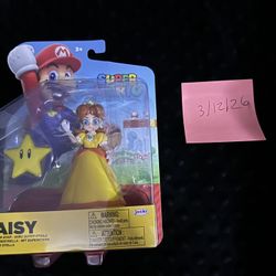 Jakks Pacific World of  Nintendo Super Mario 4" Princess Daisy Figure Super Star