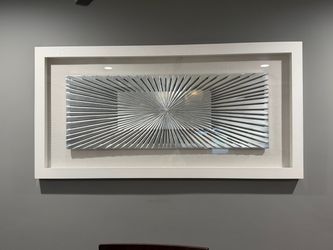 Framed Silver Starburst Metal Wall Art