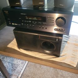 ONKYO AMPLIFIER RECEIVER and ACOUSTIMASS SUBWOOFER SPEAKER SYSTEM 
