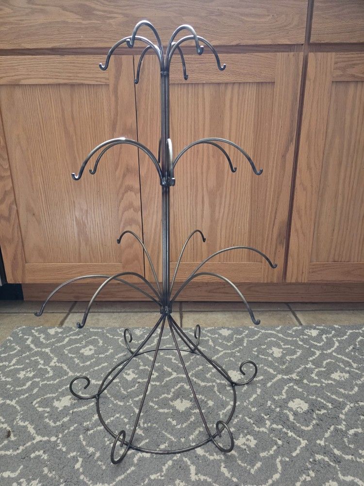 Christmas Table Tree Metal With Curved Hooks 26" Tall