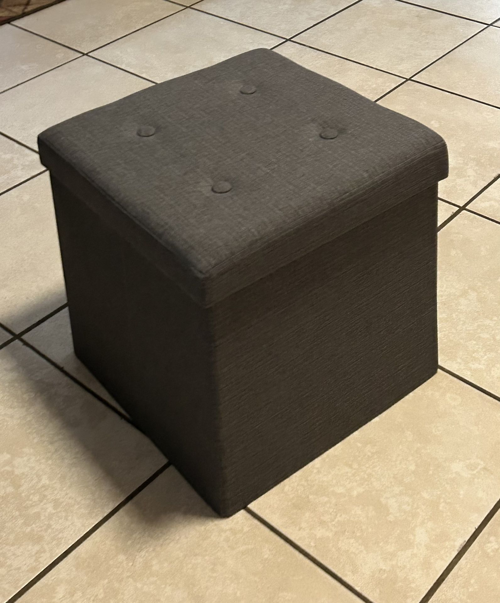 Gray Storage Ottoman 15”
