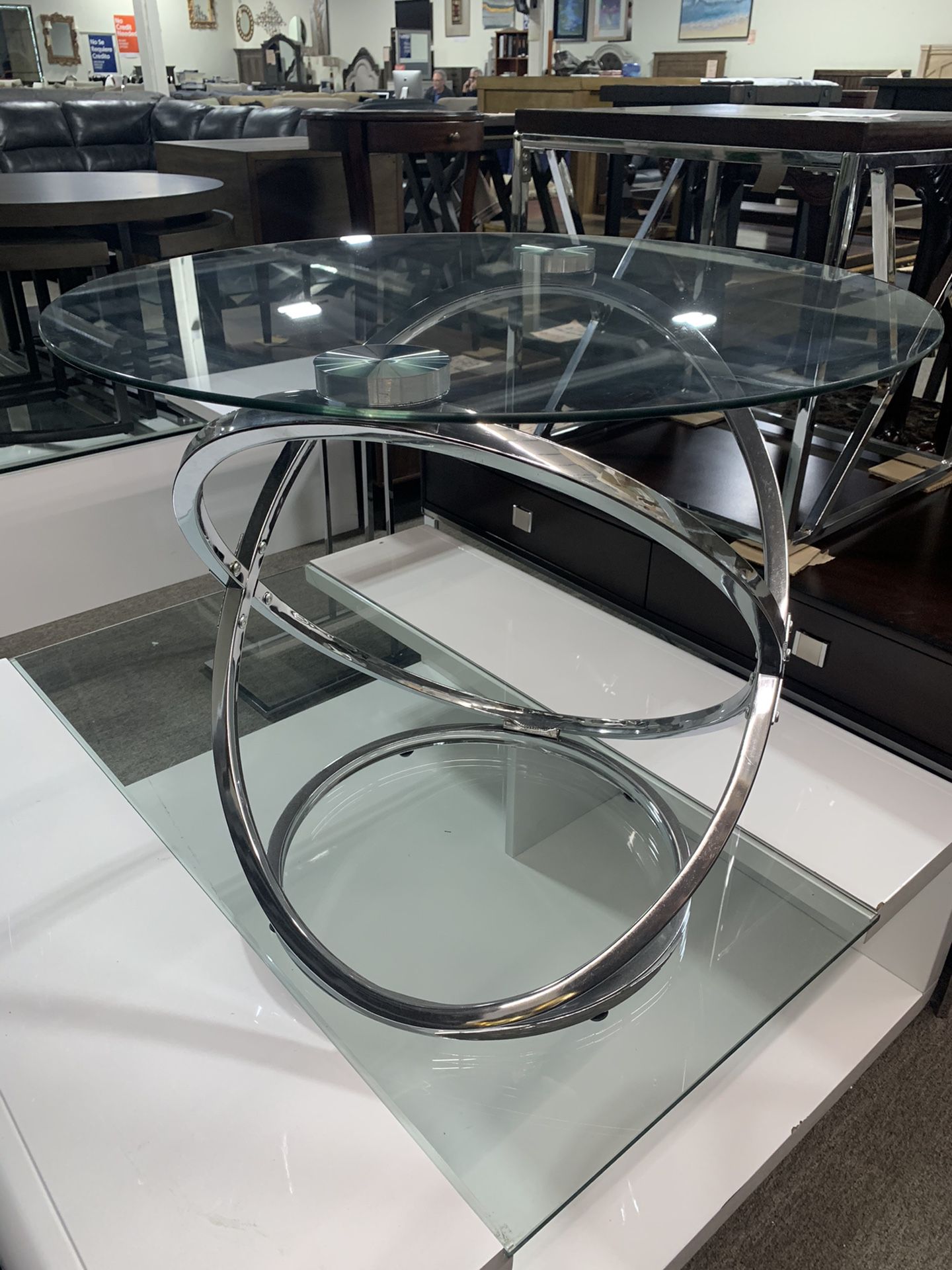 Clear Top End Table