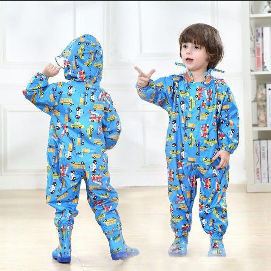 Kids Children One-piece Rain Suit   L