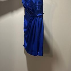 Elegant Blue Satin Dress 