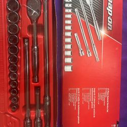 Snap On 17pc General Service Set 317MPC Ratchet Extensions Socket Breaker Bar