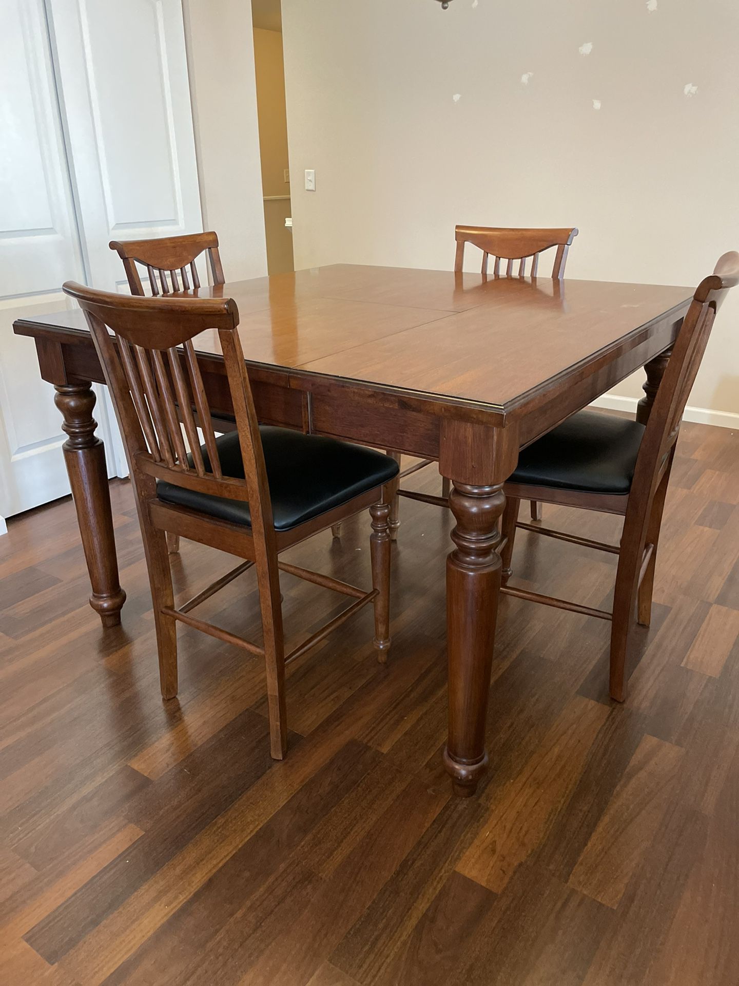 High top table with leaf insert Plus 6 Chairs
