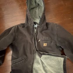 Carhartt Sierra Canvas Jacket Mens Medium Sherpa Line Hood