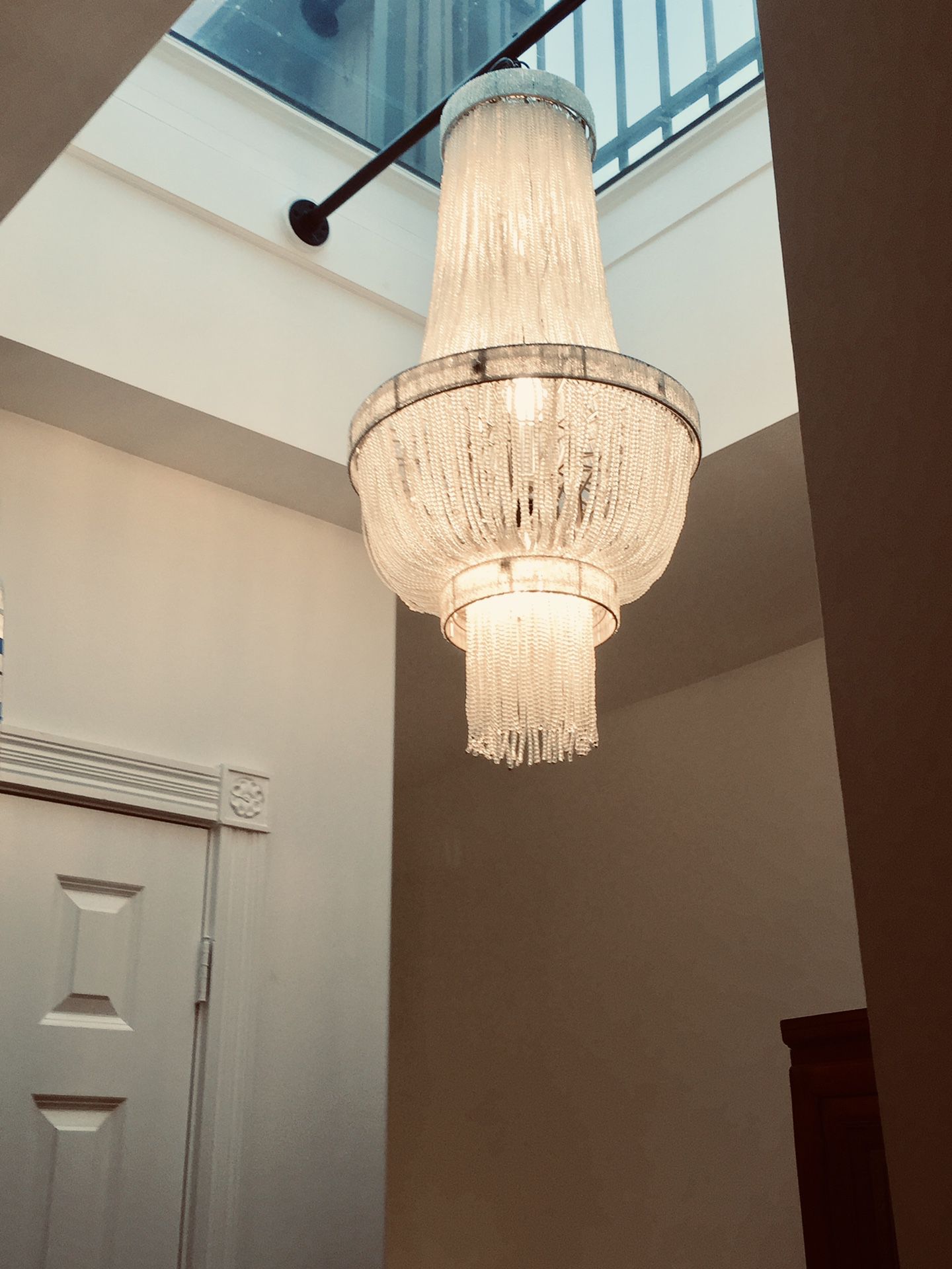 French Art Deco/Gatsby style chandelier. 40” x 20”