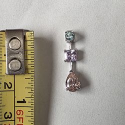 925 silver pink & blue pendant SHIPPING AVAILABLE