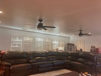 Brown Leather Sectional Recliner Sofa