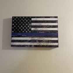 Wooden Thin Blue Line Wall Art 15”x10”