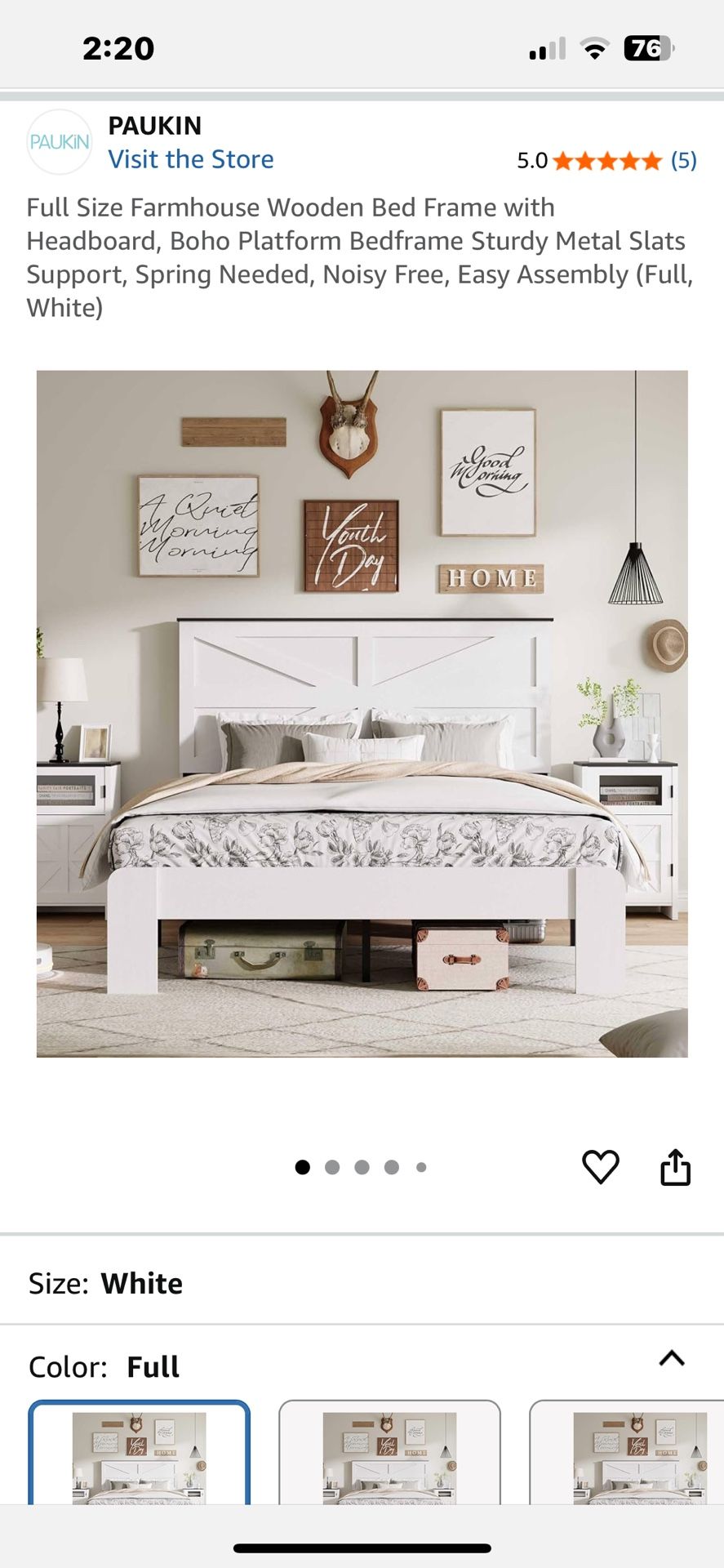 Full Size Wooden Bed Frame: BRAND NEW