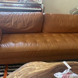 Brown Leather Sofa