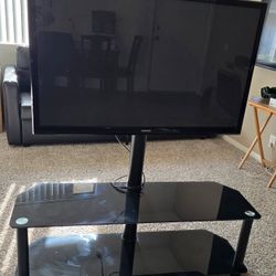 Samsung TV 46 Inches With TV Stand Mounted