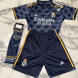 Real Madrid Kid Uniform, Uniforme Del Real Madrid, Real Madrid Jersey 7-12yrs