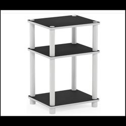 FURINNO Just 3-Tier End Table, 1-Pack, White/White,11087WH(EX)/WH