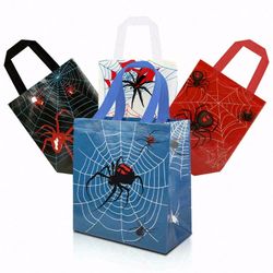 40 Pcs Spider Web Goodie Bags Party Favor Reusable Non-woven Bags with Handles, Birthday