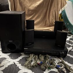 Sony DAV-HDX285 AV Theater System 5.1 SS 5 Disc DVD w/Remote Speakers Sub