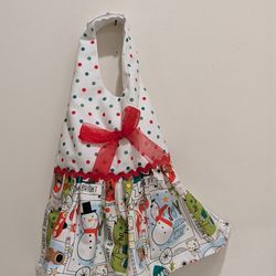 Handmade Snowman Christmas Dog Dress 