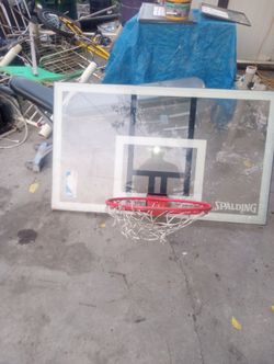 Basketball back board and rim