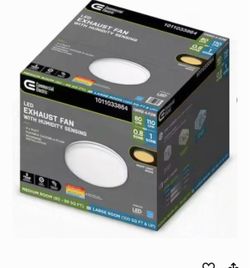 Commercial Electric 80/110 CFM Ceiling Mount Room Side Installation Round Bathroom Exhaust Fan with LED, Night Light and Humidity Sensor BF1109