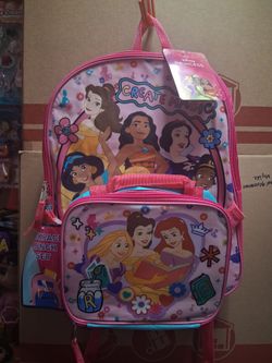 Disney Princess with detachable Lunchbag 16 inches tall