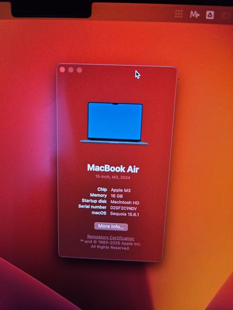 15 in Macbook Air M3