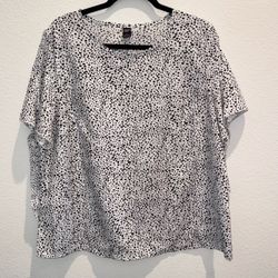 SHEIN Dalmatian Print Short Sleeve Top