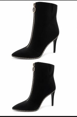 Bar Ill Women's Briget Microsuede Front Zipper Ankle Booties Size 6 1/2