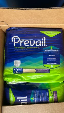 Prevail overnight underwear 6 in box