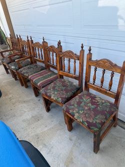 Set of 6 Wood Dining Chairs