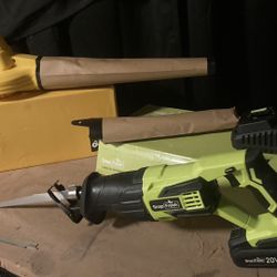 Cordless Tools With Battery’s And Charger  Recipricating Saw And Blower 