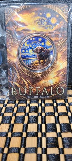 2026 1oz Africa Big 5 Starry Night Fusion Buffalo .999 Colorized Copper Round in Blister