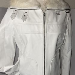 Wilson Leather Moto Jacket Rabbit 🐰 Trim W/hat Size Small