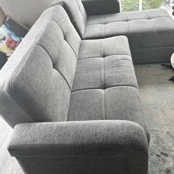 couch bed sofa grey
