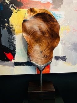 Brand new Phillips collection metallurgy wood sculpture 36” tall retail $800