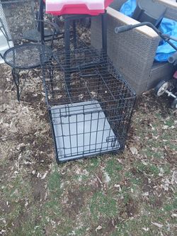 Metal Dog Kennel With 2 Doors For A Medium Size Dog Like New 