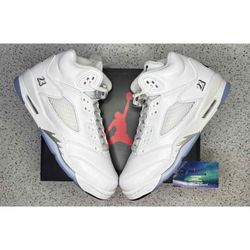Jordan 5 White Metallic 7 Youth