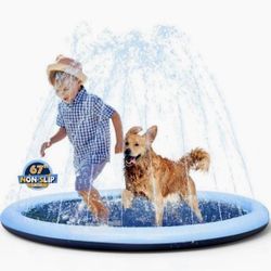 VISTOP Non-Slip Splash Pad for Kids and Dog, Thicken Sprinkler Pool Summer Outdoor Water Toys - Fun Backyard Fountain Play Mat 🆕👍 Typical Ret. $49.
