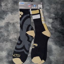 Black and gold New Orleans Saints crew socks