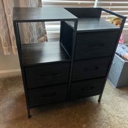 5 Drawer Black Fabric Storage Dresser  