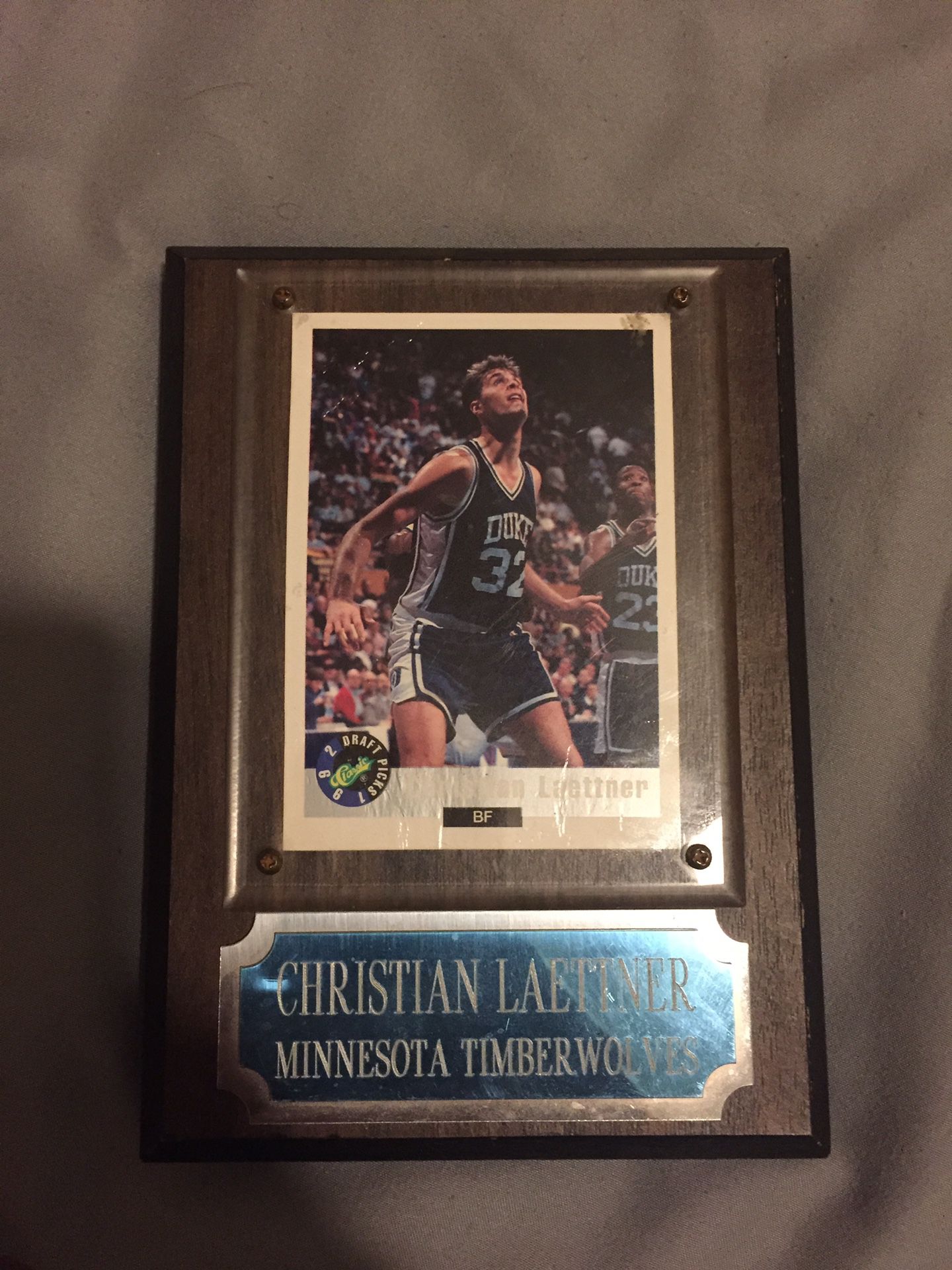 Christian Laettner Rookie Card plaque
