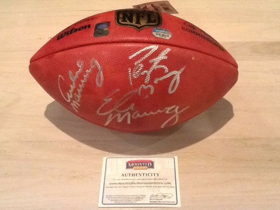 Eli Manning and Peyton Manning Autographed Wilson Duke Pro Football