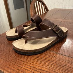 White Mountain Carly Footbeds Sandals Women’s 9M Leather Adjustable Buckle