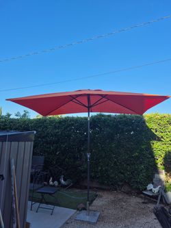 6.5" ft square market umbrella patio color: Orange base not included