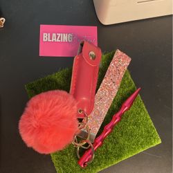Pink Glitter Keychain 