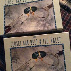 2- NEW Closet Bar Belt & Tie Valet/Each