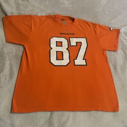 Denver Broncos Shirt Men XL Orange Eric Decker NFL Football Lightweight Logo Tee