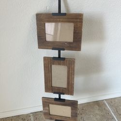 Rustic Brown Arrow Triple Wall Frame - Wood & Metal. 