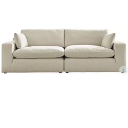 Elyza Linen Couch And Ottoman.